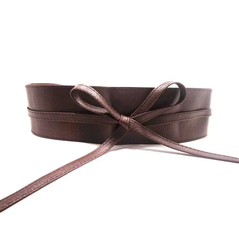 Women's Fashion Solid Color Belt Soft Leather Wide Bow Belt Cocktail Belt 9 Colors Cocktail Accessories