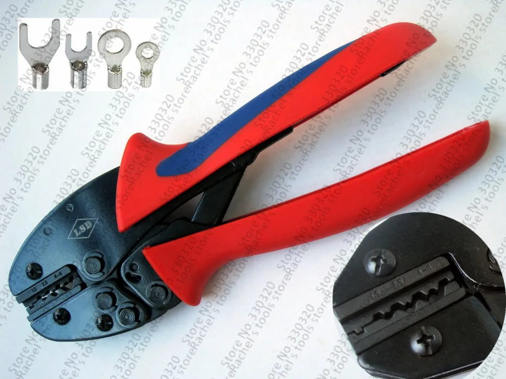 S-156W Terminal crimping tool plier for non-insulated cable links and connectors 1.5-6mm2