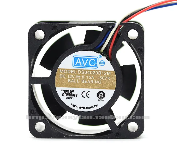 

NEW AVC DS04020B12M 4020 4CM 12V 0.15A double ball bearing 4lines PWM cooling fan