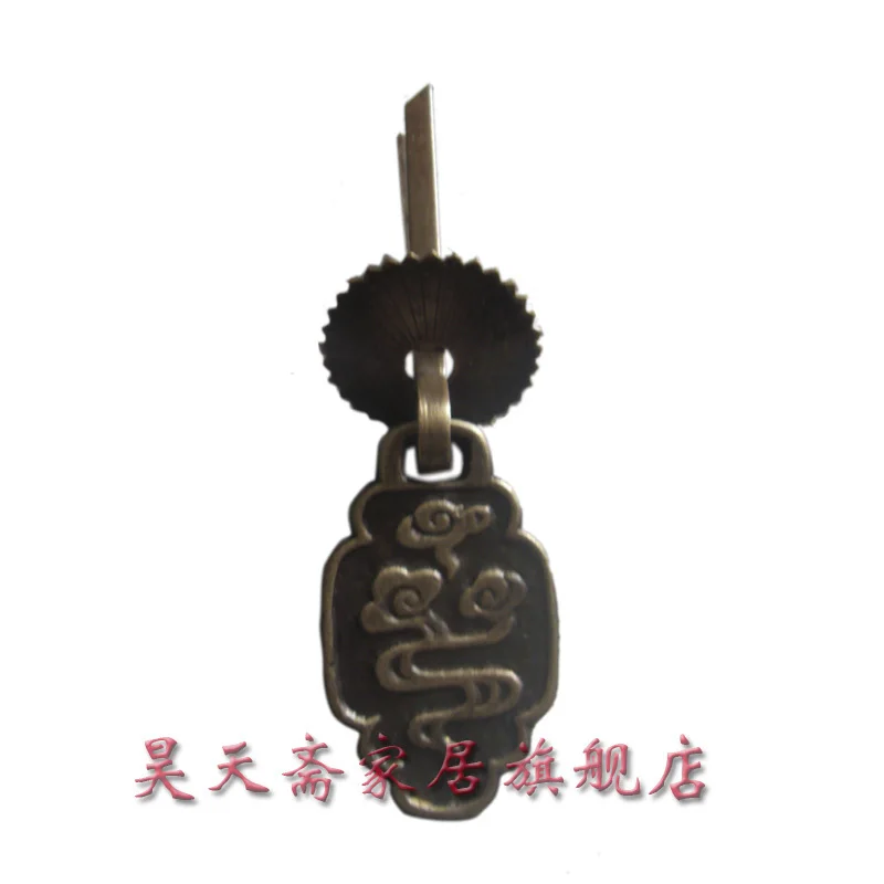 [Haotian vegetarian] special! Chinese antique copper handle cabinet drawer handle clouds paragraph HTE-034