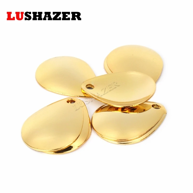 20pcs/lot LUSHAZER Fishing Spinner Rings Blades Smooth Nickel Spoons Plaice Tackle Craft DIY bait fishing tool lure accessories