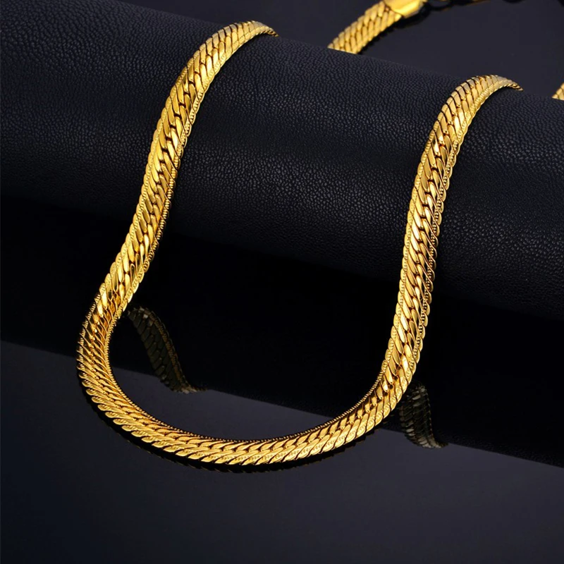 Hiphop Gold Kette Für Männer Hip Hop Kette Halskette 8MM Gold Farbe Curb Lange Kette Halsketten männer schmuck Colar Collier