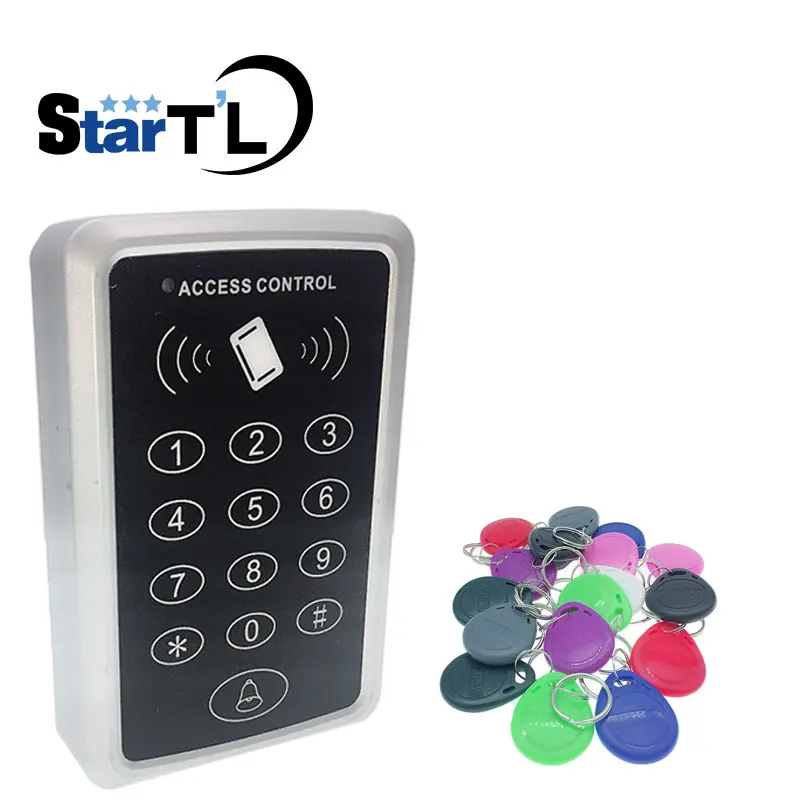 

T11 gate access control system rfid access control reader 10 EM4100 keychains 125KHz Card Reader For Door Access