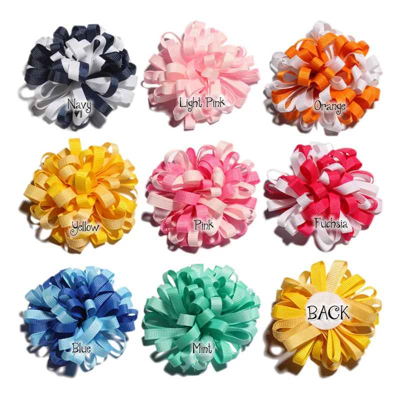 50PCS 8CM Newborn Twisted Hair Flower With Clip DIY Material For Headband Artificial Fabric Flowers For Hair Accessories