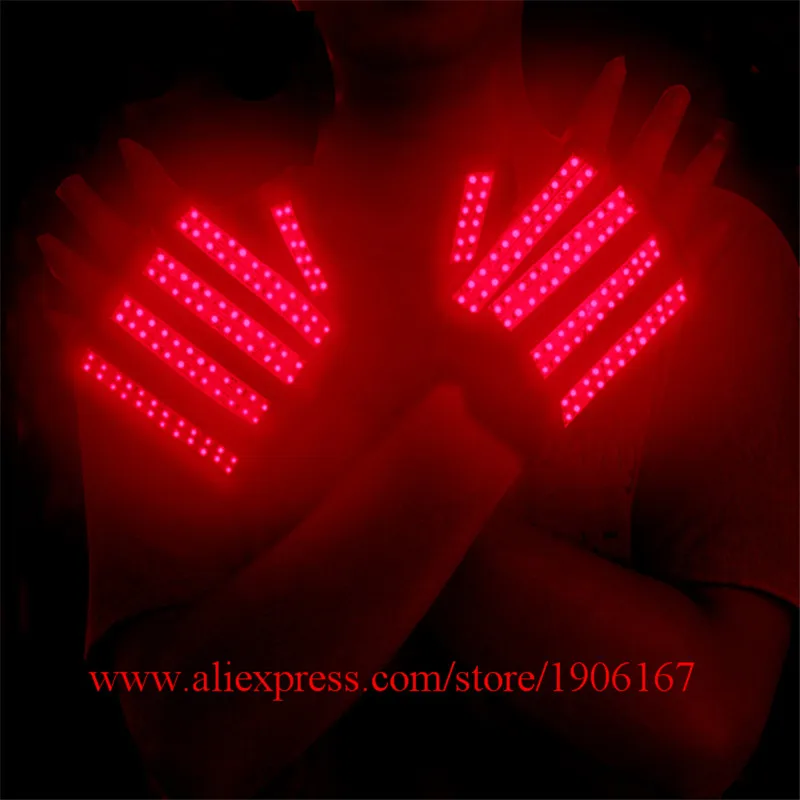 Super Bright LED Gloves Stage Props Colorful Led Luminous Gloves Nightclub Bar Ktv Singer Dancer DJ Gloves Event Party Supplies