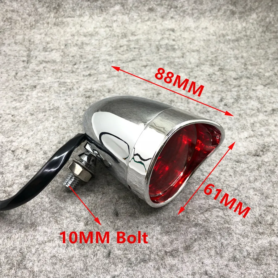 1PC Chrome/Black Motorcycle Rear Tail Light Indicator Aluminum Brake Stop Lamp For Cafe race Harley Sportster Triumph Chopper