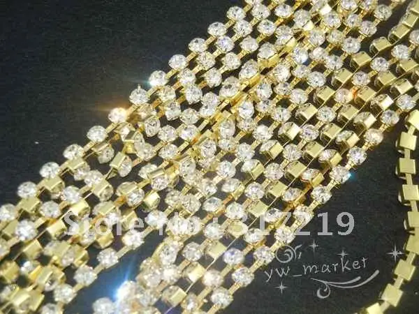 

SS18 20Yard Per Roll Crystal Rhinestone Cup Chain Crystal Color