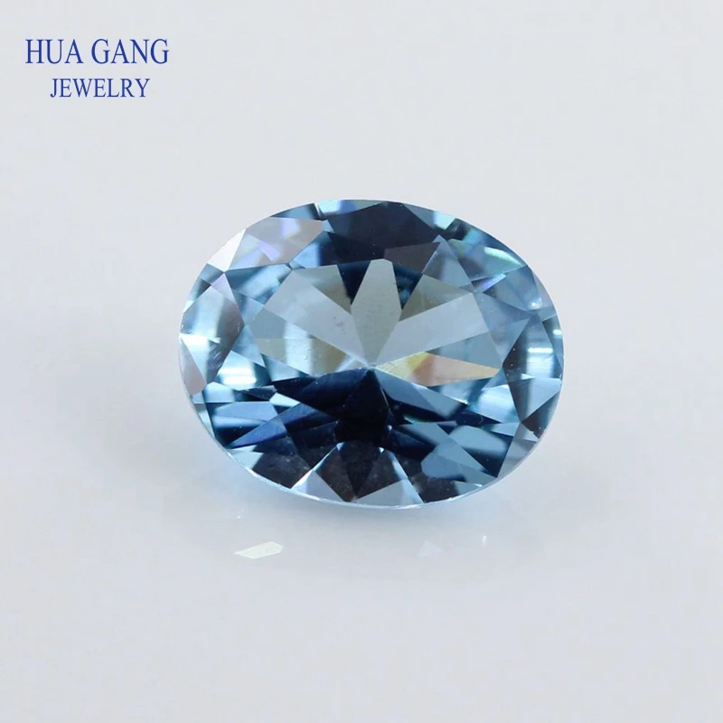 

106# Size 2x3~12x16mm Oval Shape Stone Brilliant Cut Synthetic Spinel Blue Stone For Jewelry