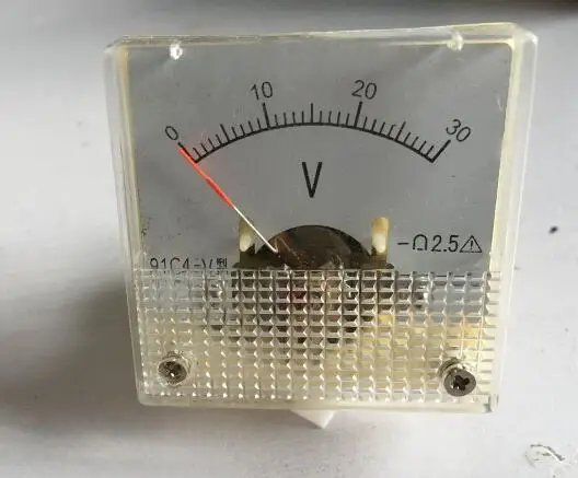 91C4 91C4-V pointer type voltmeter voltage meter mechanical DC5V 10V 15V 20V 30V 50V 100V 150V 200V 250V 300V 500V 45*45mm