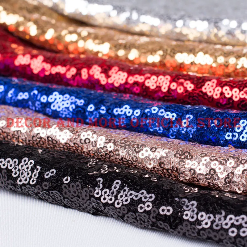 

10M/LOT Wholesale Sparkly Sequin Embroidery Fabrics For Wedding Hotel Decoration Shiny Glitter Fabric Gold Silver Red 120x1000CM