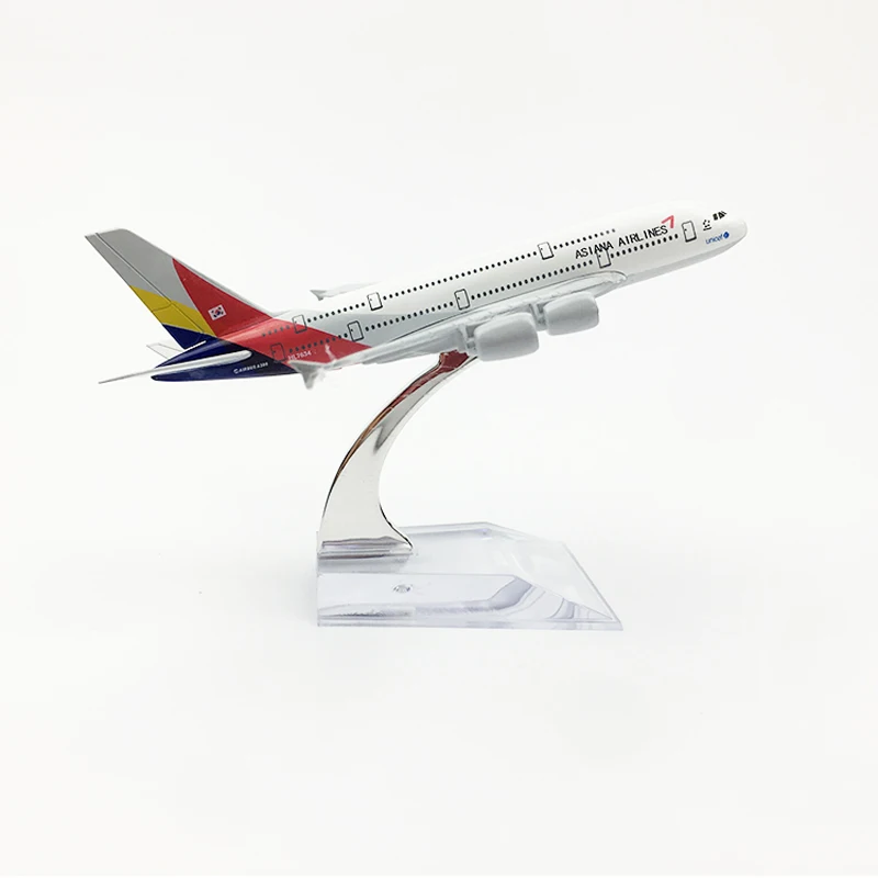 JASON TUTU 16cm Asiana Airlines Aeroplane model Airbus A380 Planel Airplane Diecast Metal 1/400 Scale Planes