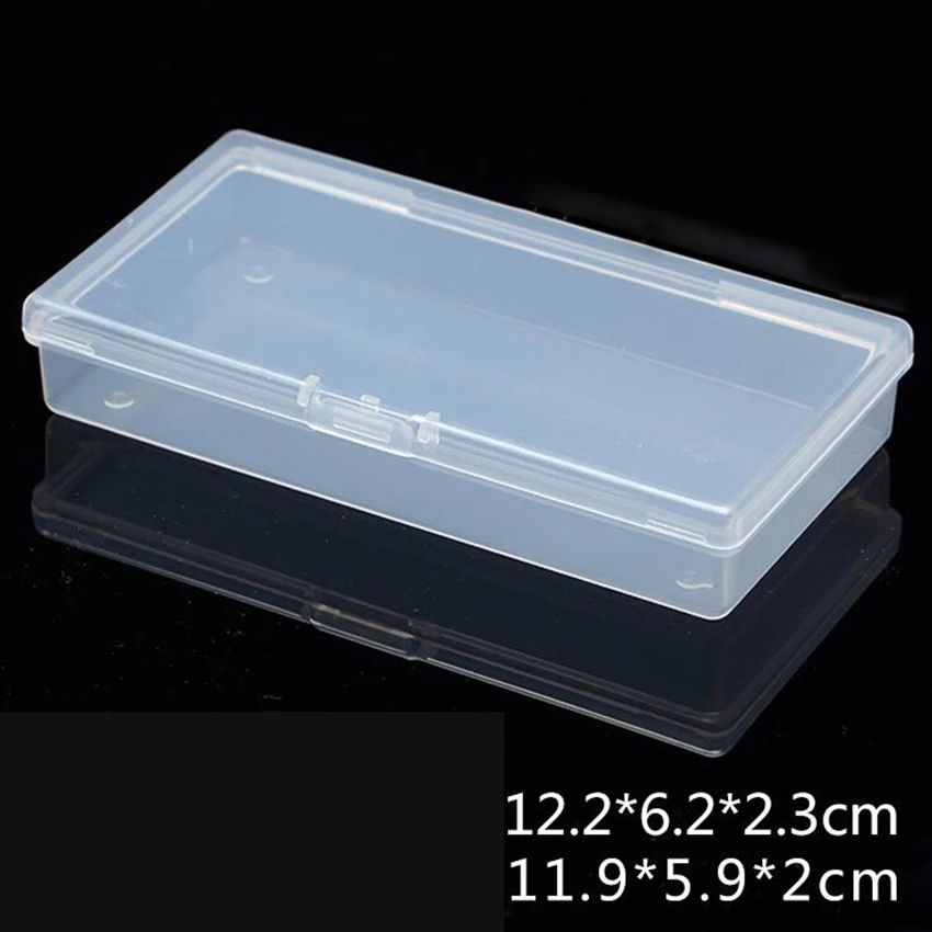 Caja de plástico rectangular transparente, contenedor pequeño de PP para colecciones, artículos diversos, 12,2x6,2x2,3 cm, 1 unidad