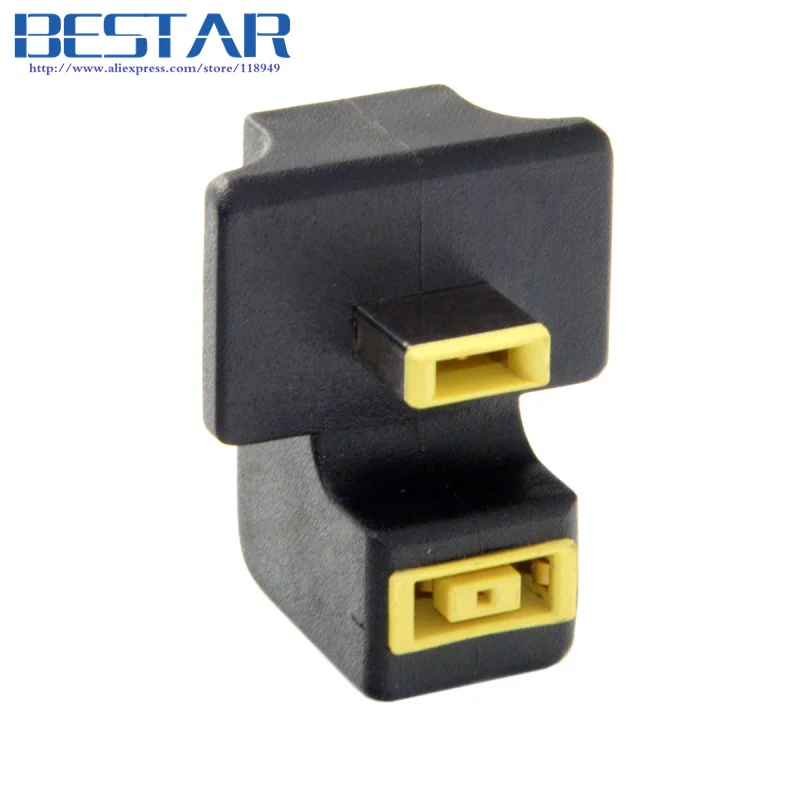 Rectangle Port Male to Female Extension Charger Power Adapter 180 Degree Angled For Lenovo ThinkPad Carbon Laptop