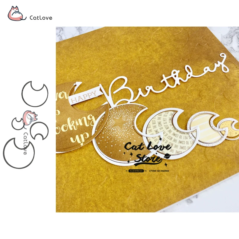 

5 шт. трафареты для резки металла Moons, изгиб, для рукоделия, декоративные Ремесла, штампы для тиснения, новинка 2019