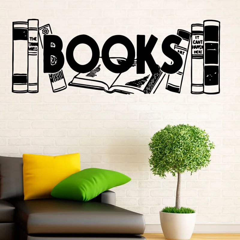 ZOOYOO Books Wall Sticker Home Decor Reading Room Library Decoration Wall Decal Kids Children Room Art Murals