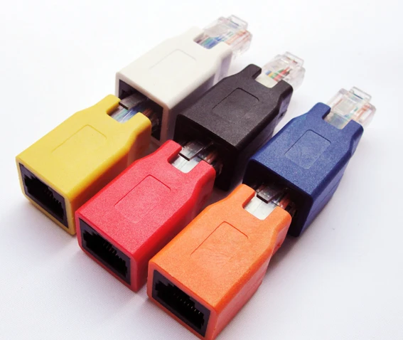 Adaptador cruzado RJ45 CAT5E, conector Ethernet de red macho a hembra, nuevo, envío gratis