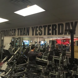 Large Bodybuilding Fitness Quote Wall Decal Gym Workout Stronger Than Yesterday Quote Wall Sticker Exercise Vinyl Sport Art