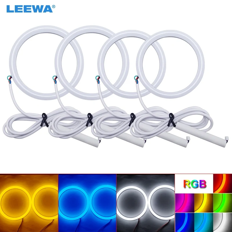 LEEWA 2X80mm 2X90mm Auto Halo Rings Cotton Lights SMD LED Angel Eyes for Hyundai Sonata(06-07) Car Styling White/Blue/Yellow/RGB