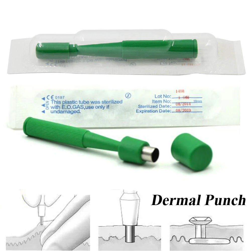 1Piece Biopsy Dermal Punch Sterilized Disposable Punches for Dermal Anchors Puncher Piercing Tools