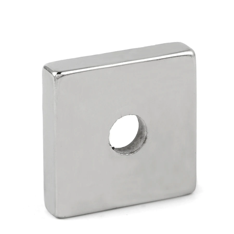 U-JOVAN 1pc 40 x 40 x 10 mm Hole 10mm Super Strong Block Cuboid Neodymium Magnets Rare Earth 40*40*10-10mm