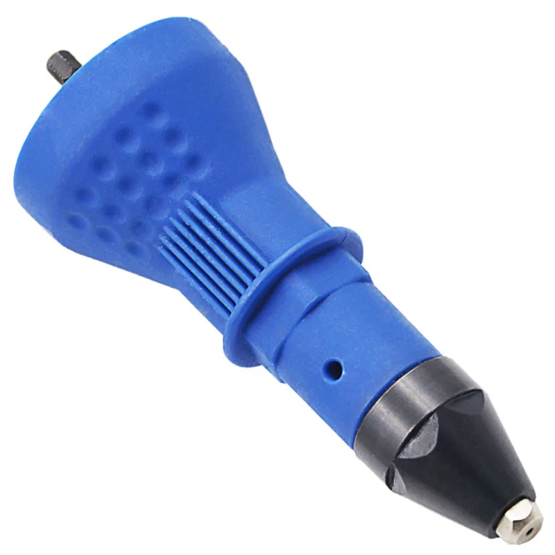สีดำสีฟ้าไฟฟ้า Rivet Nut Gun Riveting เครื่องมือไร้สาย Riveting สว่านอะแดปเตอร์ใส่ Nut เครื่องมือ Riveting เจาะอะแดปเตอร์