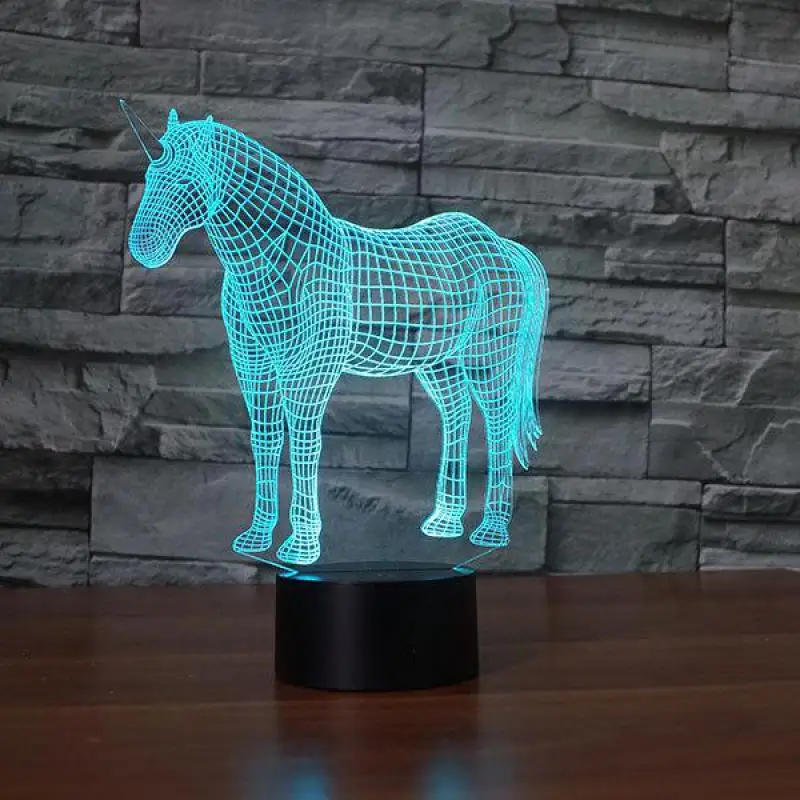 

Model Acrylic Table 3d Lamp 7 color change ponies Led Nightlight Children's room decoration 3D night light