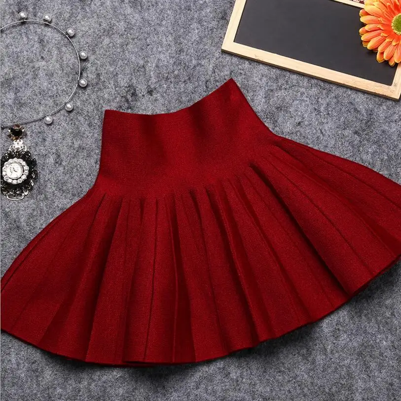 

Hot Sale Knitted Skirt Girl Kids Pleated Wool Blend Skirt Knit Toddlers Philabeg Children Baby Girls Tutu Skirts Saias Faldas