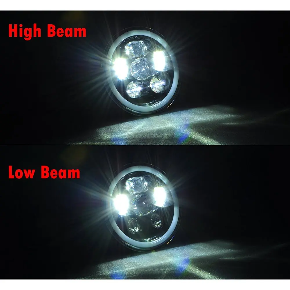 2pcs DOT 90W 7 Inch Round LED Headlights For Jeep Wrangler JK TJ LJ 1997-2017 With DRL Halo Ring Angel Eyes Fit Lada Niva 4X4