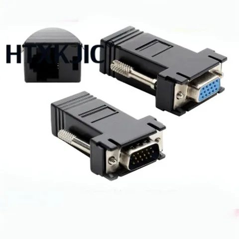 

2018 New VGA Extension Extender Cord Male To Lan Cat5 Cat5e RJ45 Ethernet Female Adapter for PC Desktop Computer