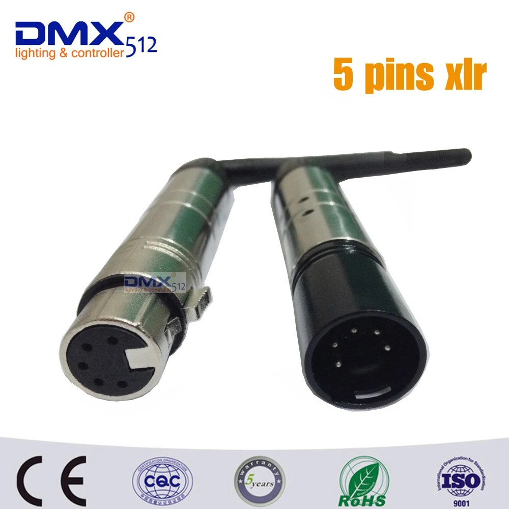 2022 New 5pins XLR Wireless DMX512 Transmitter And Receiver Stage Light Controller DHL Free Shipping