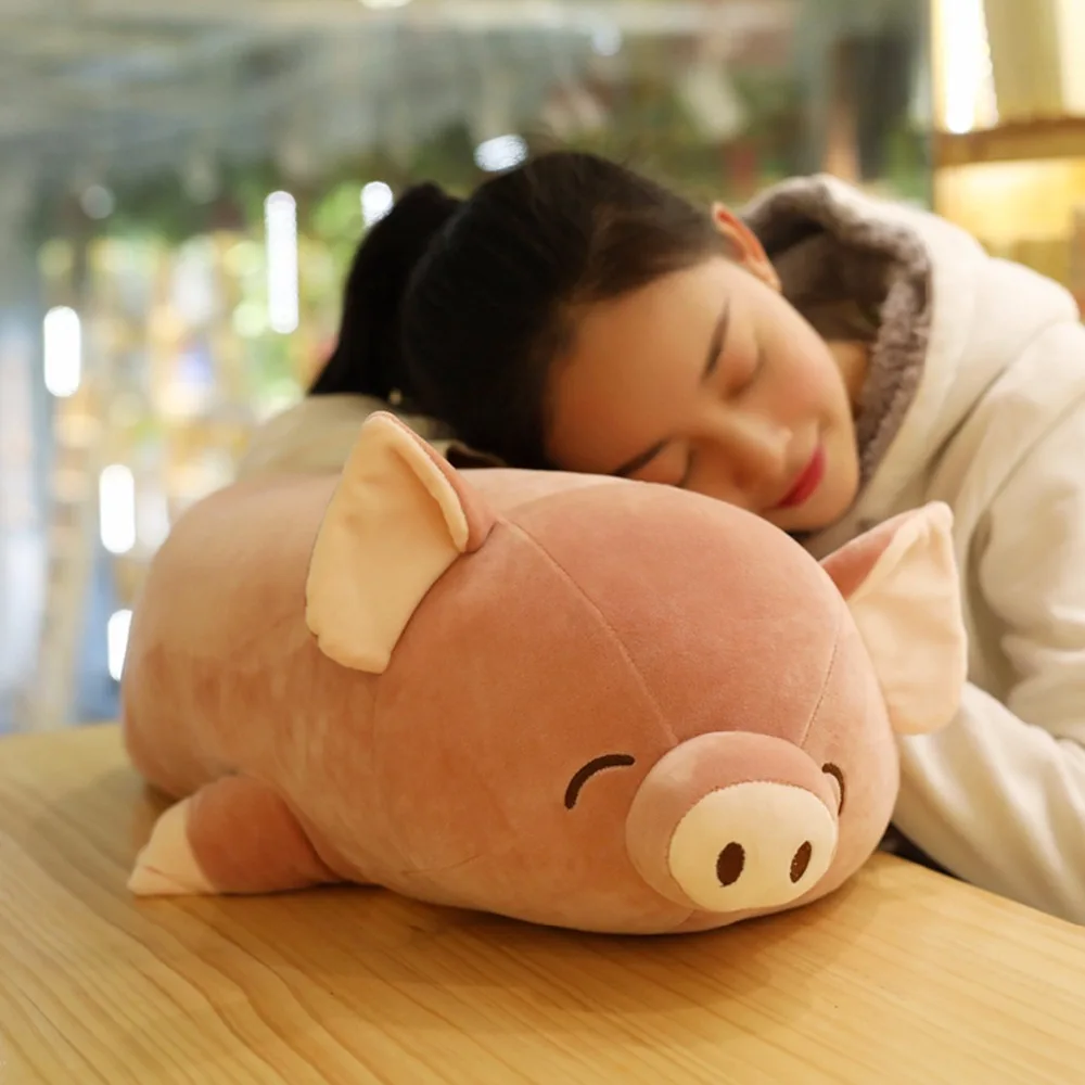 

large 60cm cartoon pink pig plush toy soft doll throw pillow Christmas gift s2520