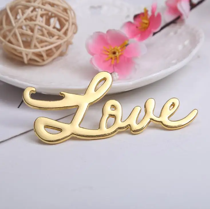 100pcs Best Quality Chrome Love Bottle Opener Wedding&Bridal Shower Favors and Gift For Guest Silver Gold Color ni165