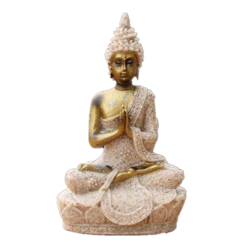 Vilead-estatua de Buda de piedra arenisca natural, estatuilla de Buda de Tailandia, escultura hindú Fengshui, decoración del hogar en miniatura de meditación, 11 estilos