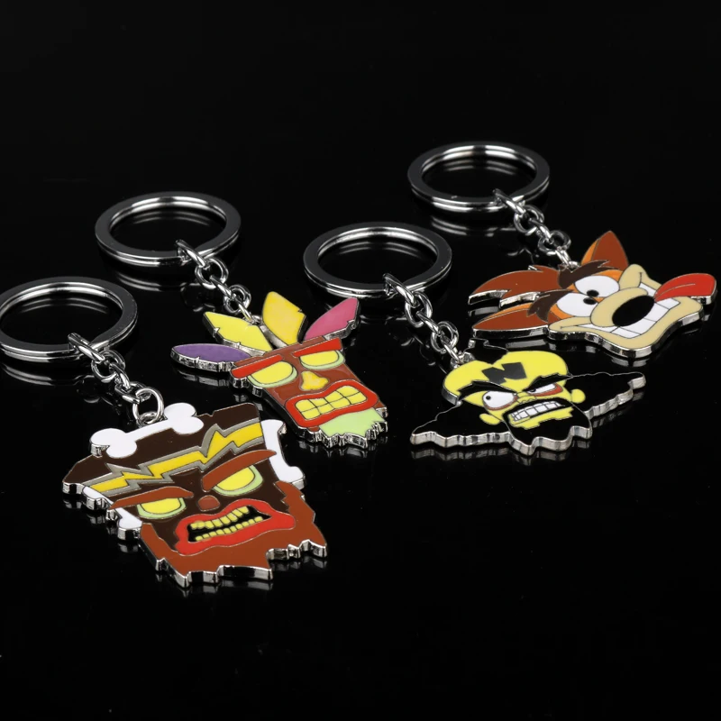 dongsheng Crash Bandicoot Keychain Wolf Aboriginal Key Ring Holder Men Car Women Bag Key Chain Pendant Chaveiro Fashion Jewelry