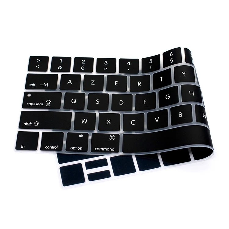 French AZERTY Keyboard Cover US Version Stickers Protector Skin  for Mac Pro 13