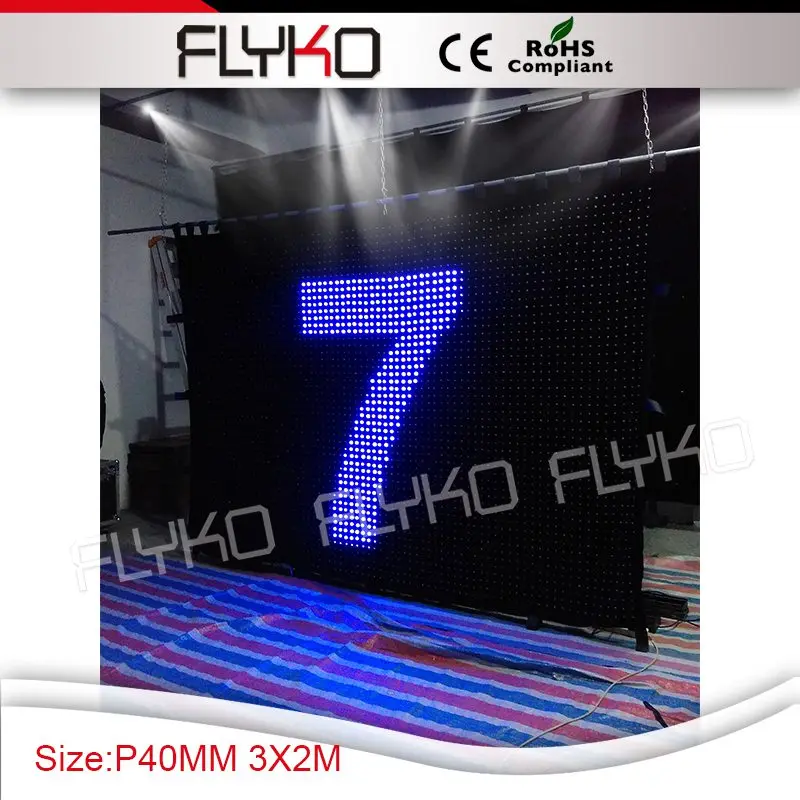 Free Shipping 2M *3M new design Disco Light P40mm led video curtain led curtain