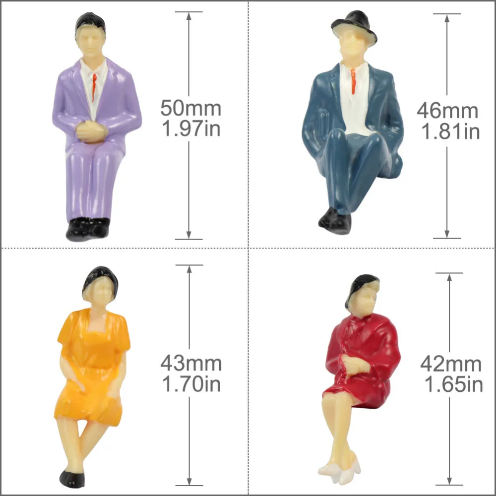 Evemodel Model Train All Seated Figures 1:30 Painted Figures G Scale Seated Person Model Scenery P3002