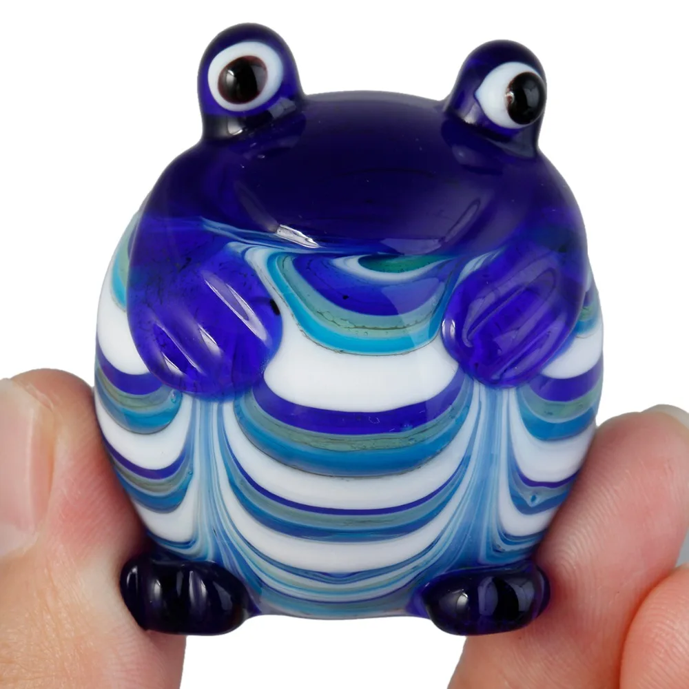 

TUMBEELLUWA 1Pc Murano Lampwork Glass Animal Frog Figurines Ornament,Random Color