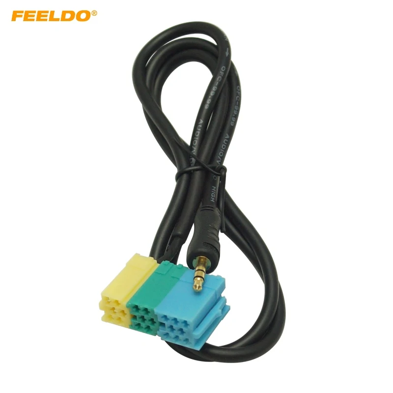 

FEELDO 1PC Car Audio Radio 3.5mm AUX-IN Adapter Cable For Volkswagen Bora Golf 6 Video Convert Cable Plug #CT5671