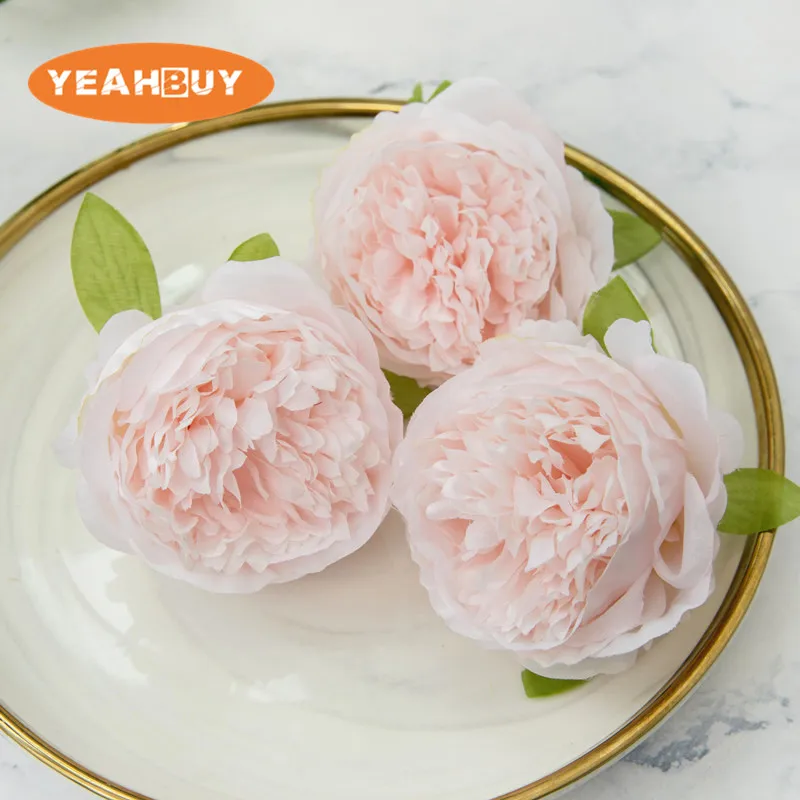 Silk Artificial Peony Flower Head, Wedding Bouquet, Wall Arch Decoration, DIY Garland Craft, 8 Colors, 10cm, 2Pcs