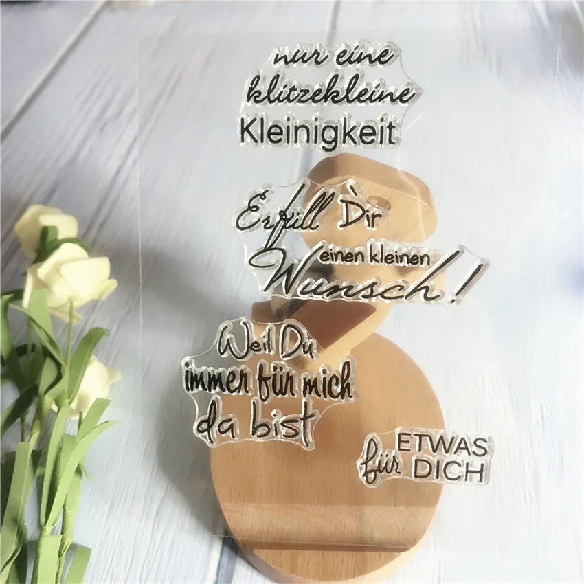 Niemiecki wyczyść znaczki Scrapbooking sentyment znaczki wróżka guma nowy 2019 tworzenie kartek tekst słowa słodki znaczek 513