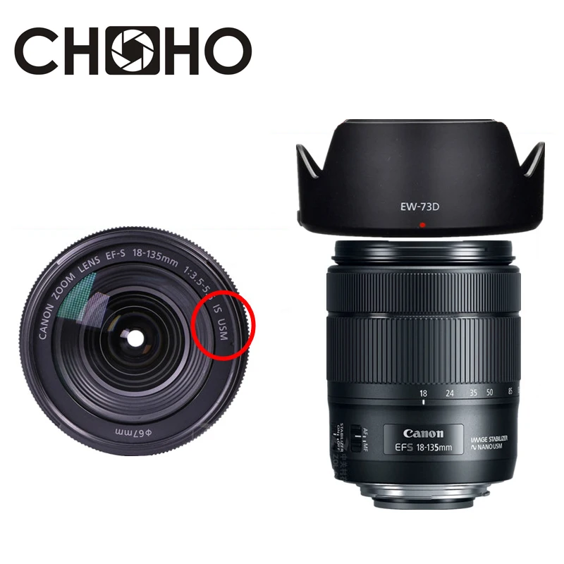 EW-73D 67mm ew 73D EW73D Lens Hood Reversible Camera Lente Accessories for Canon 80D 7DII 7D2 77D 760D EF-S 18-135mm USM