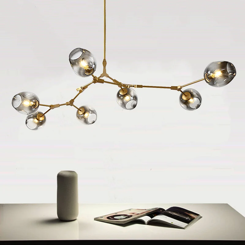 Loft Molecular Irregular Glass Pendant Light Lamp bar  Edison bulb loft novelty Vintage lighting fixtures living room bedroom