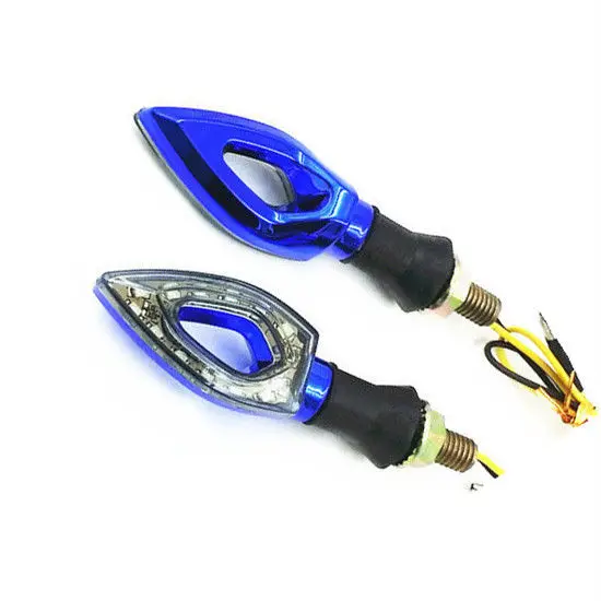 Blue EURO Motorbike LED Turn Signal Dual Sport Street Bike Nake Motorcycle ATV