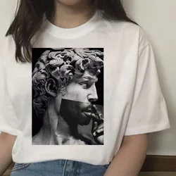 michelangelo david ulzzang harajuku t-shirt tshirt women print t shirt summer aesthetic femaale graphic hands 90s top clothes