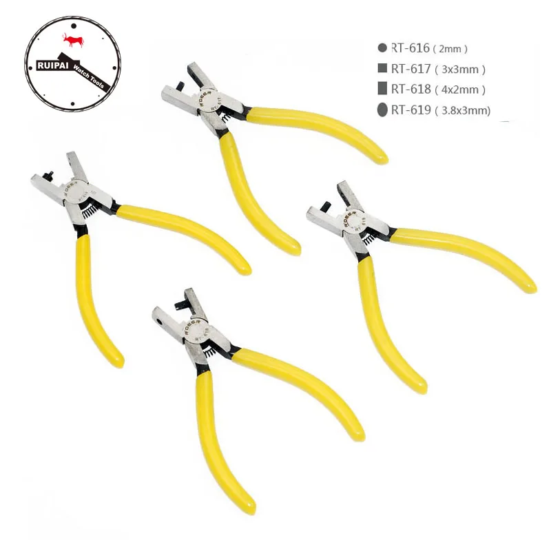 High Quality Watchband hole maker Plier,Round,Square,Oval hole punch Plier Leather Watch strap Adjustment Tool