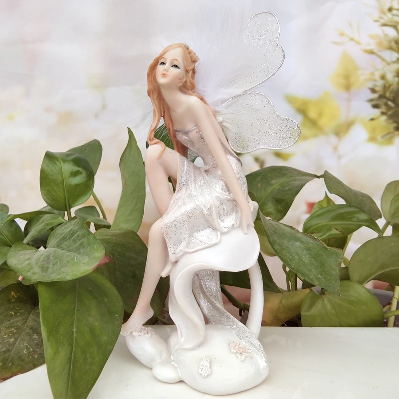 

Fairy Angel Figurines Resin White Angel Sculpture House Ornaments Gangel resin garden statue arden Beautiful Girl Wedding Gifts