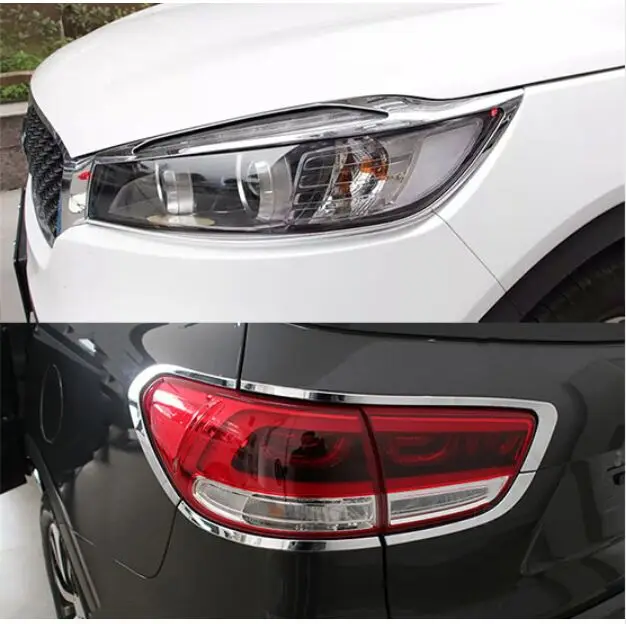 

ACCESSORIES FIT FOR KIA SORENTO 2016-- UM CHROME FRONT REAR HEADLIGHT TAIL LIGHT LAMP COVER TRIM FRAME SURROUND MOLDING GARNISH