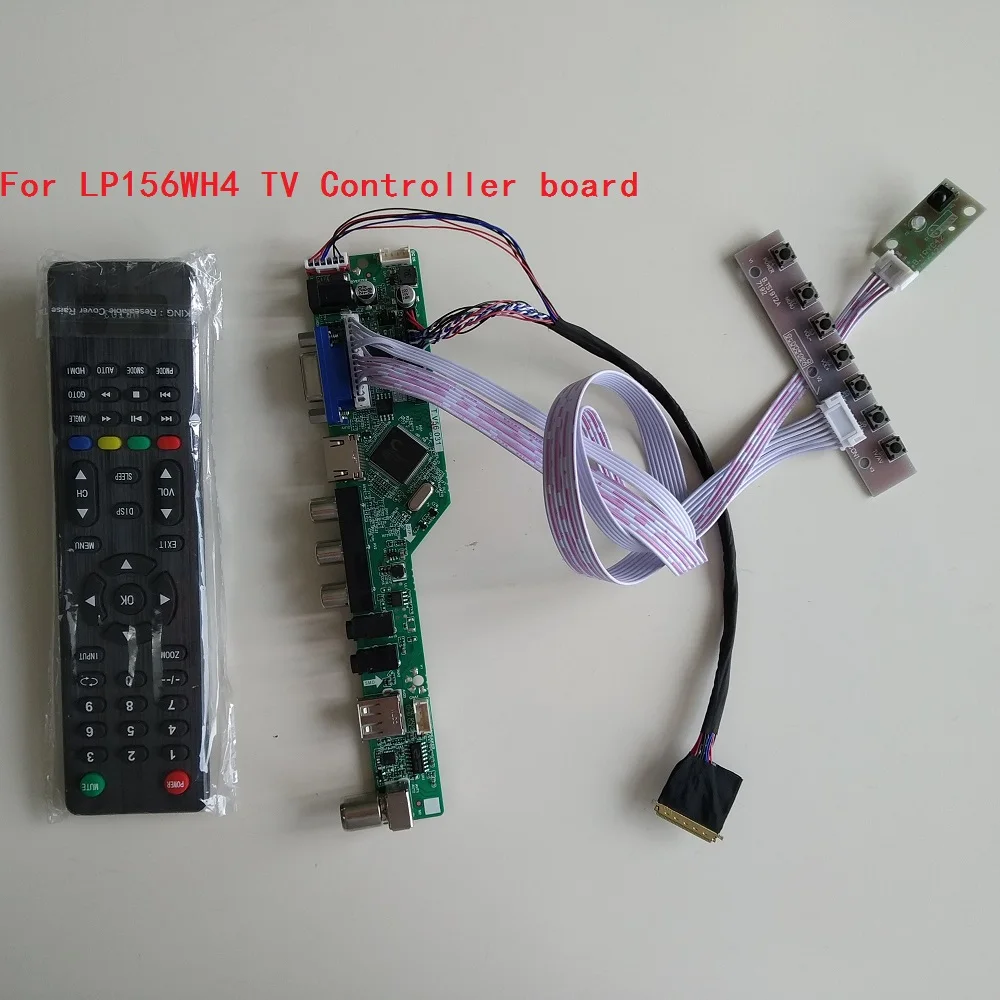 TV HDMI TV56 Controller board USB LCD VGA  RF LED AV Audio remote kit For LG display LP156WH4 1366X768 panel Screen 15.6