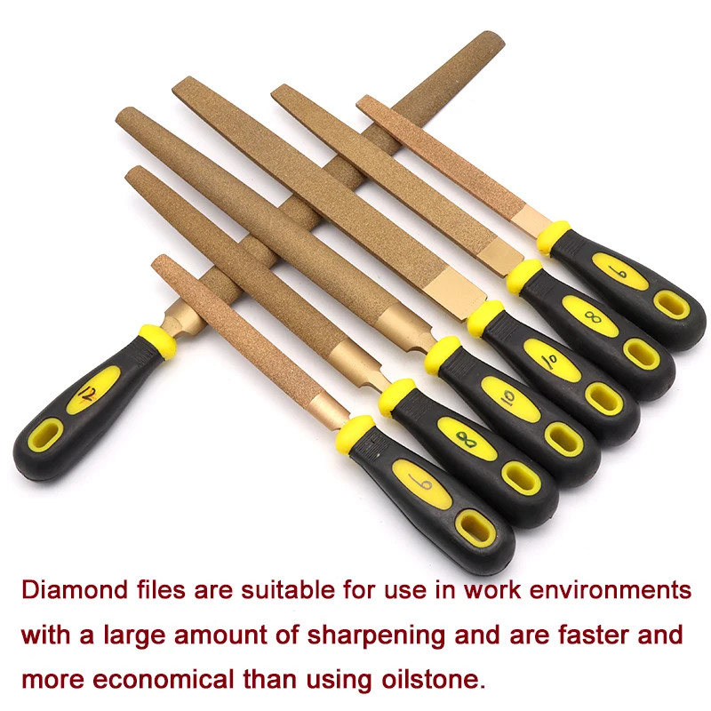 6'' to 14'' Braze Diamond Files Rasp Flat/Semi-circular Metal File For Superhard Object Grinding Woodworking Carving Hand Tools